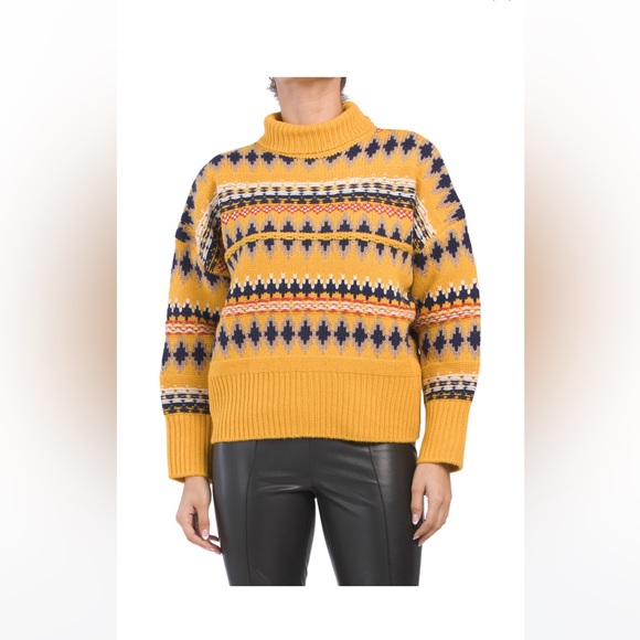 NWT RAG & BONE Willow Fair Isle wool turtleneck sweater $475. - Picture 4 of 8